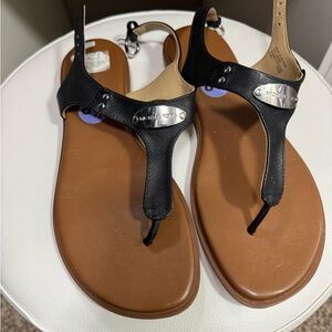 Michael Kors Black and Tan Women's Sandals